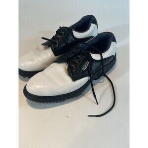 Footjoy 98589 Golf Cleats Shoes Size 6  White Black Saddle